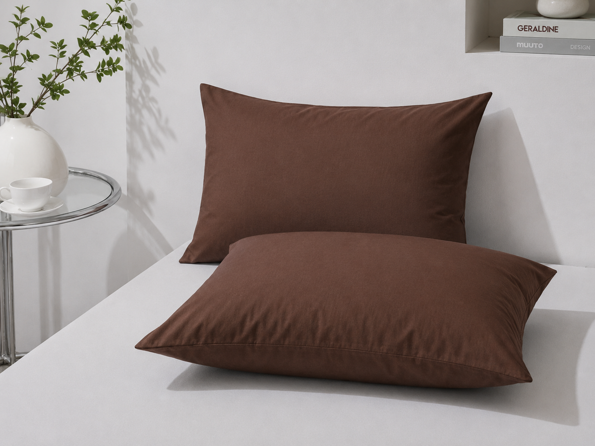 Taie d'oreiller en coton Moka – Atelier Somey