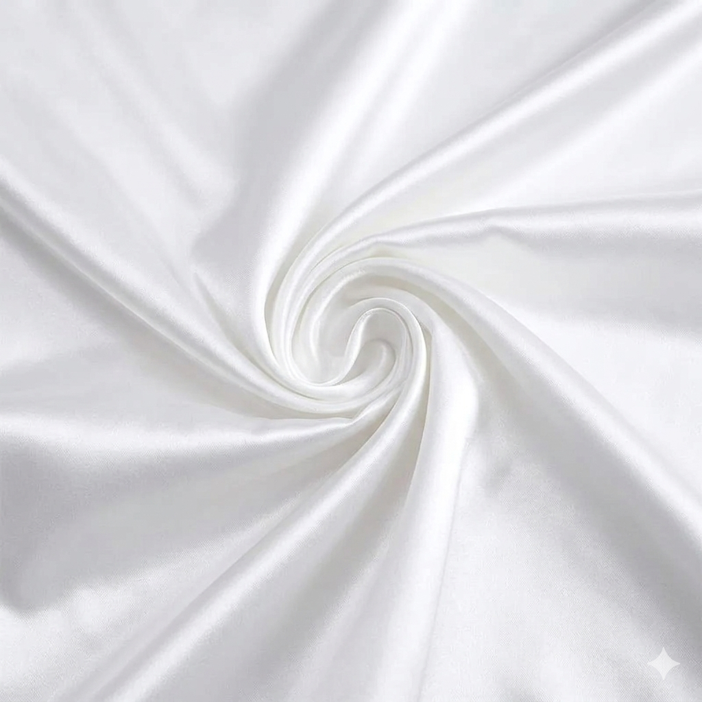 Housse de Couette en Satin Blanche + kit coussin