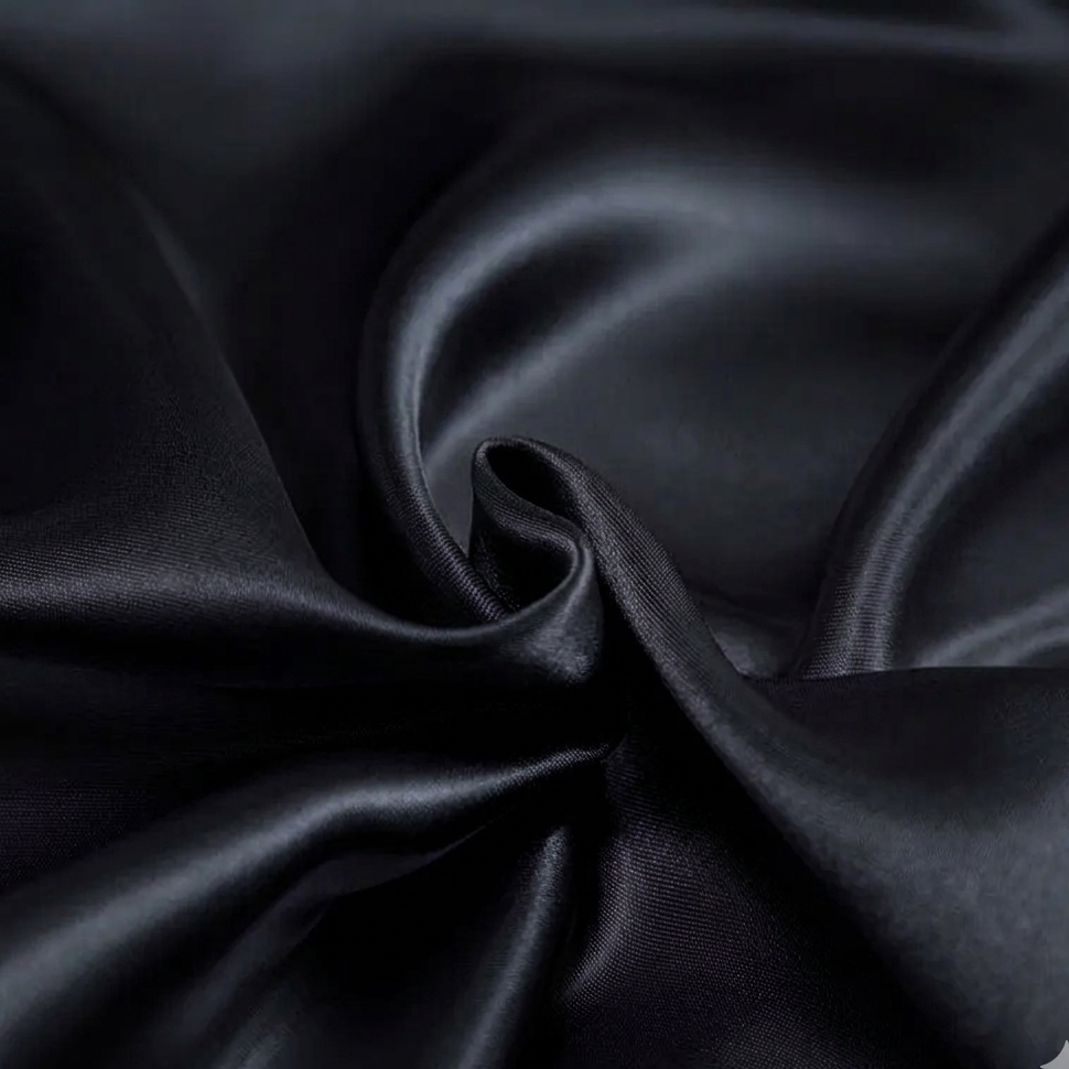 Housse de Couette en Satin Noir + Kit coussin