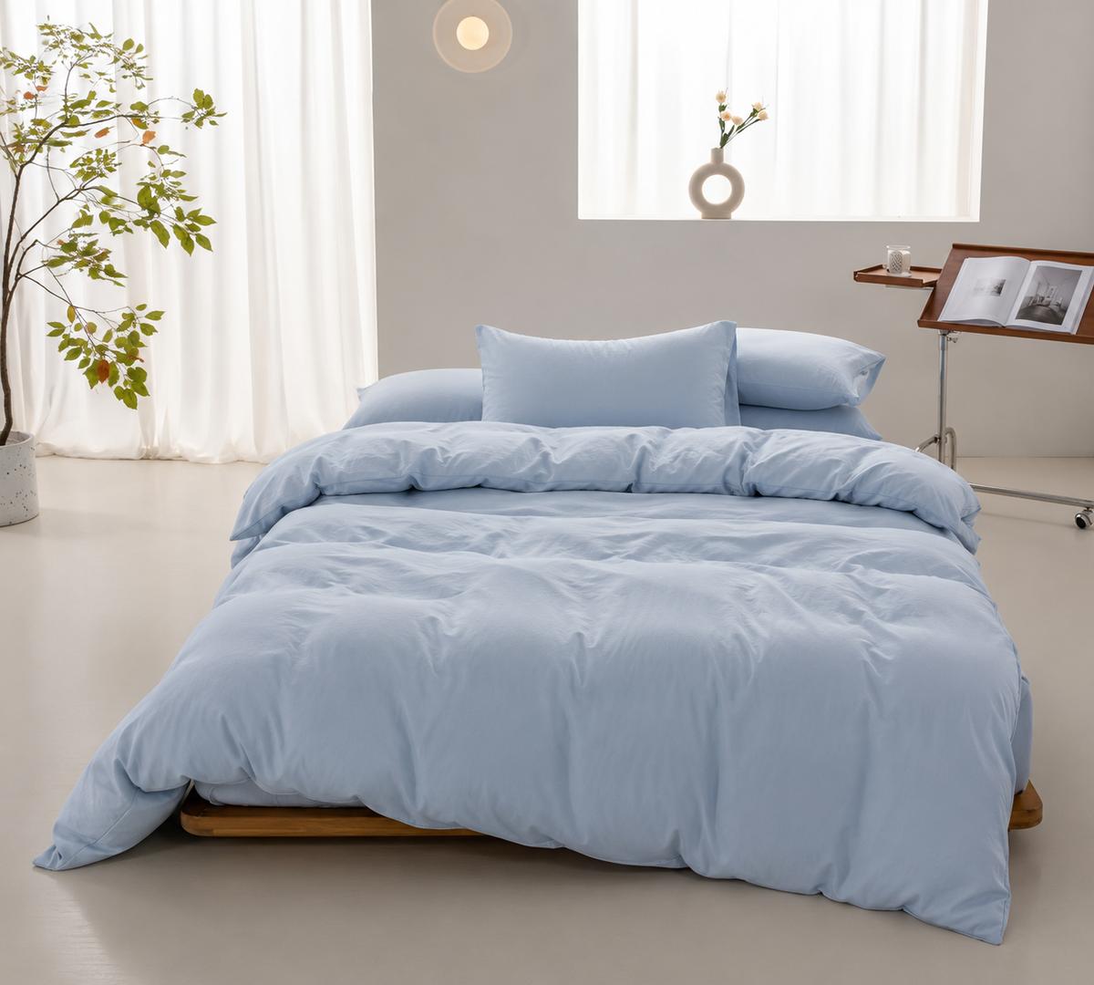 Housse de couette en coton Bleu Azur – Atelier Somey