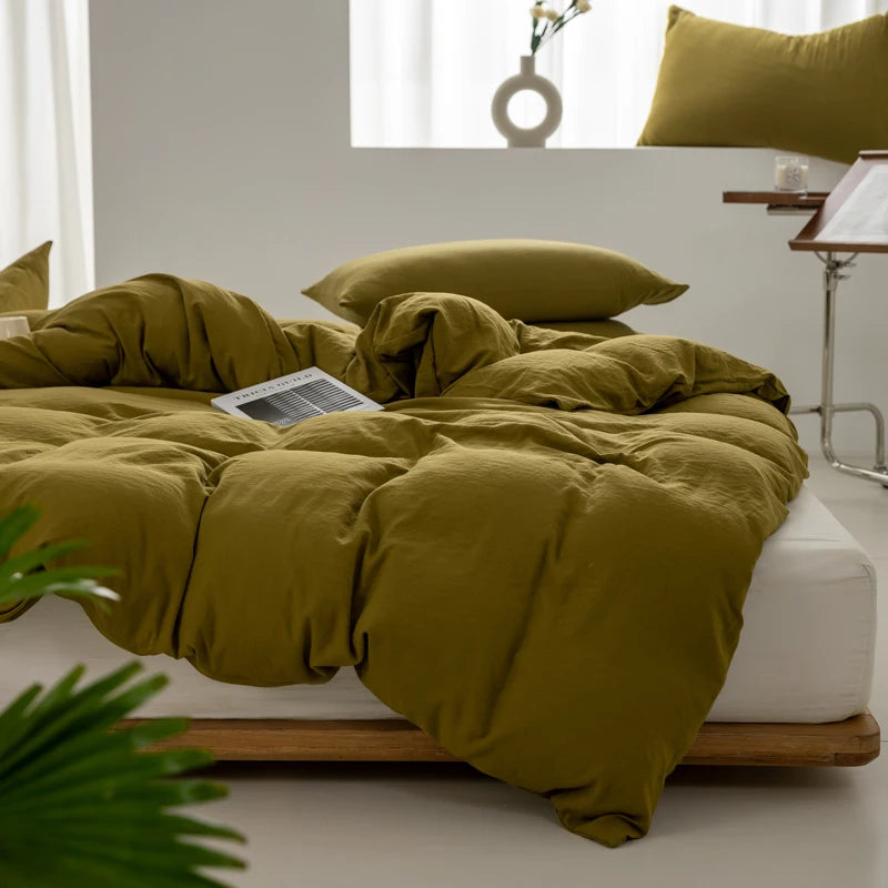 Housse de Couette en Coton Marron