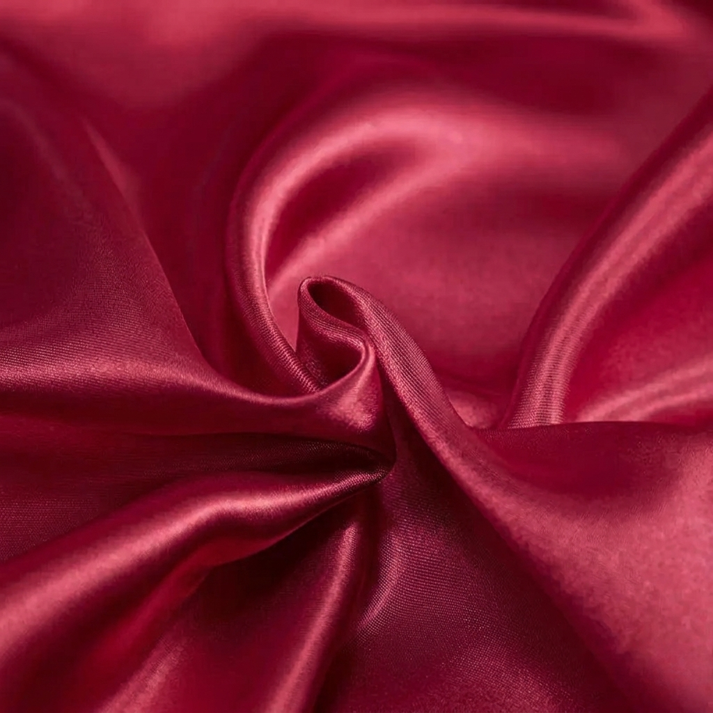 Parure de lit en satin Rouge Grenat – vue 2 – Atelier Somey