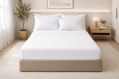 Drap housse en coton Blanc