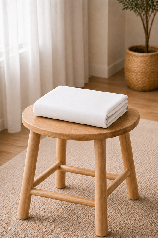 Drap housse en coton Blanc