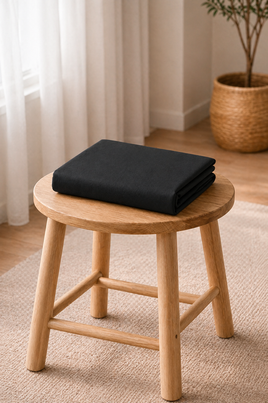 Drap housse en coton Noir