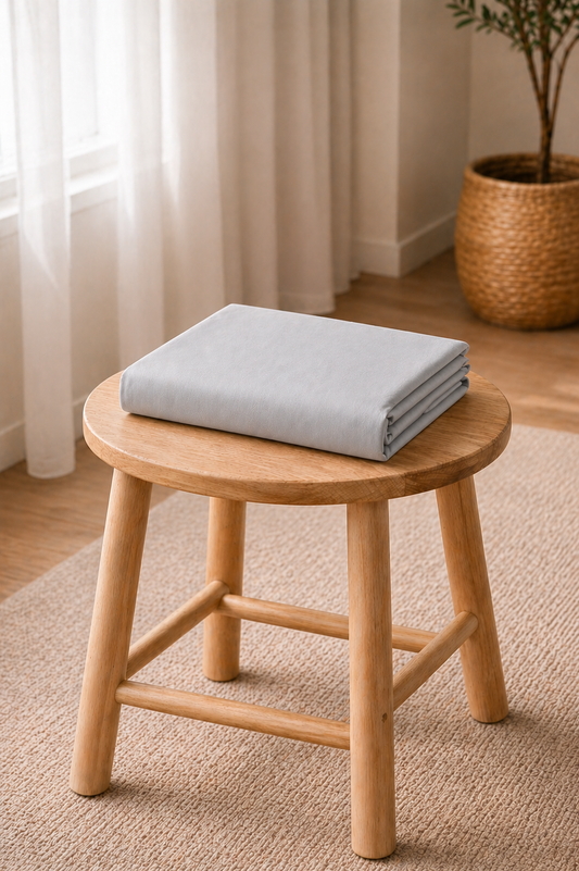 Drap Housse coton gris clair