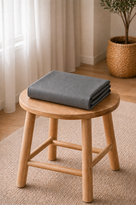 Drap housse coton gris foncé
