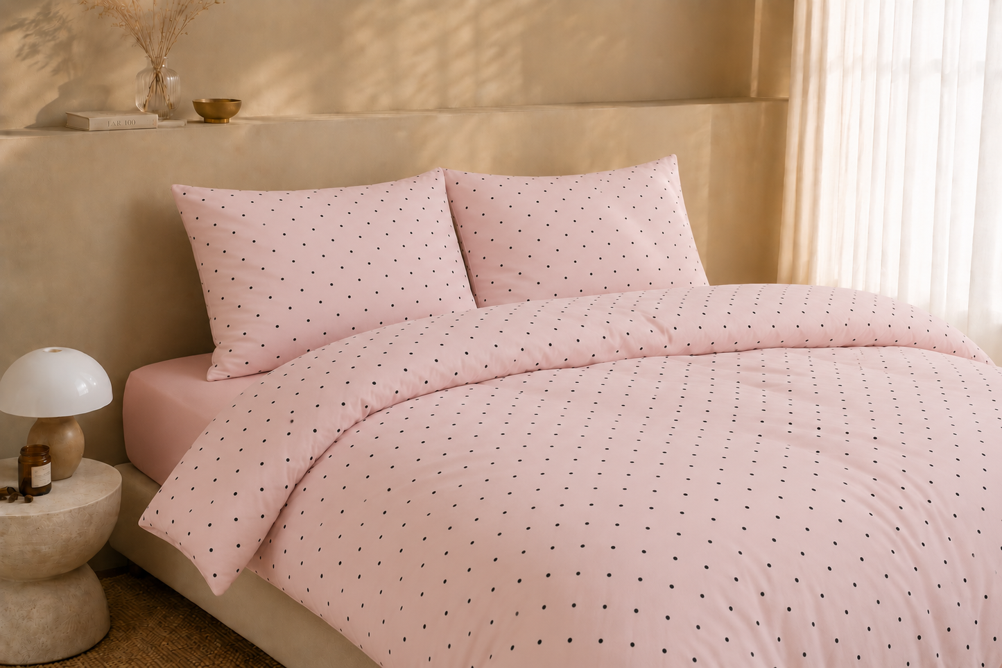 Parure de lit en coton - Confetti Rosé