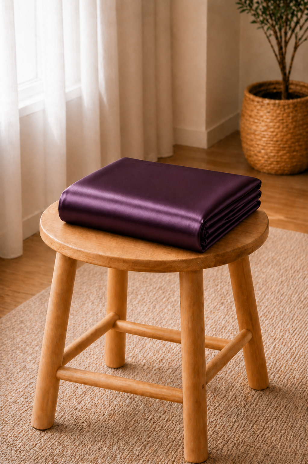 Drap Housse en Satin violet