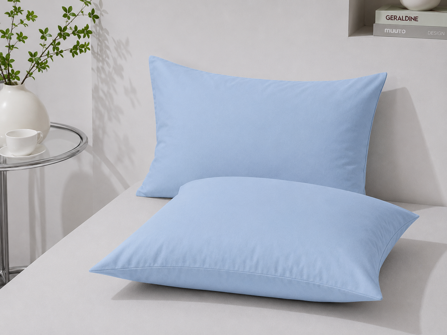 Taie d'oreiller en coton - Bleu Azur