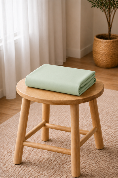 Drap Housse en coton vert