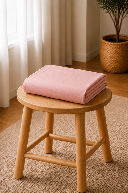 Drap-housse en coton - Rose Pétale