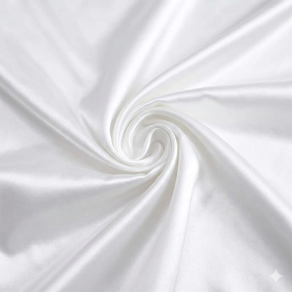 Housse de Couette en Satin Blanche + kit coussin