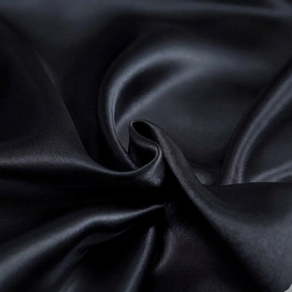 Housse de Couette en Satin Noir + Kit coussin