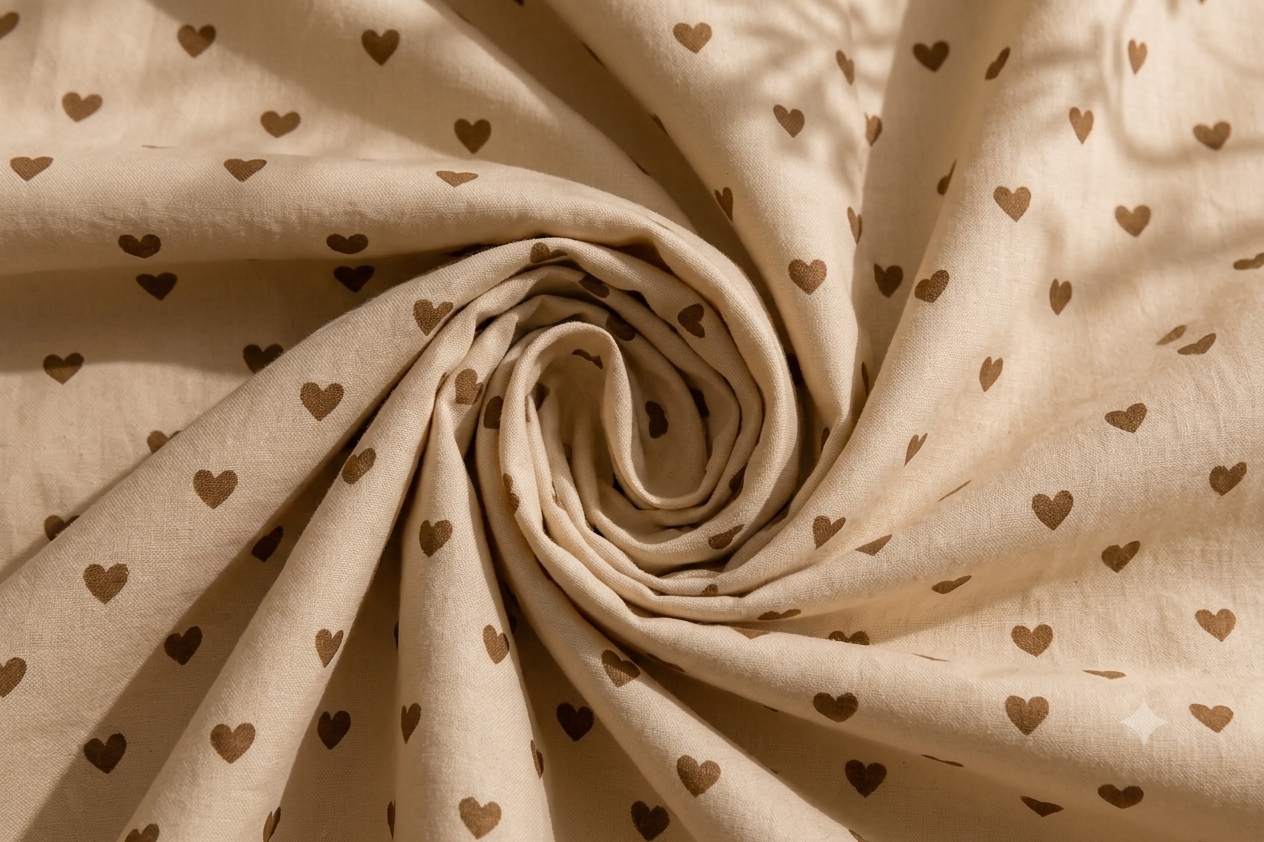 Parure de lit en coton - Cœur Caramel