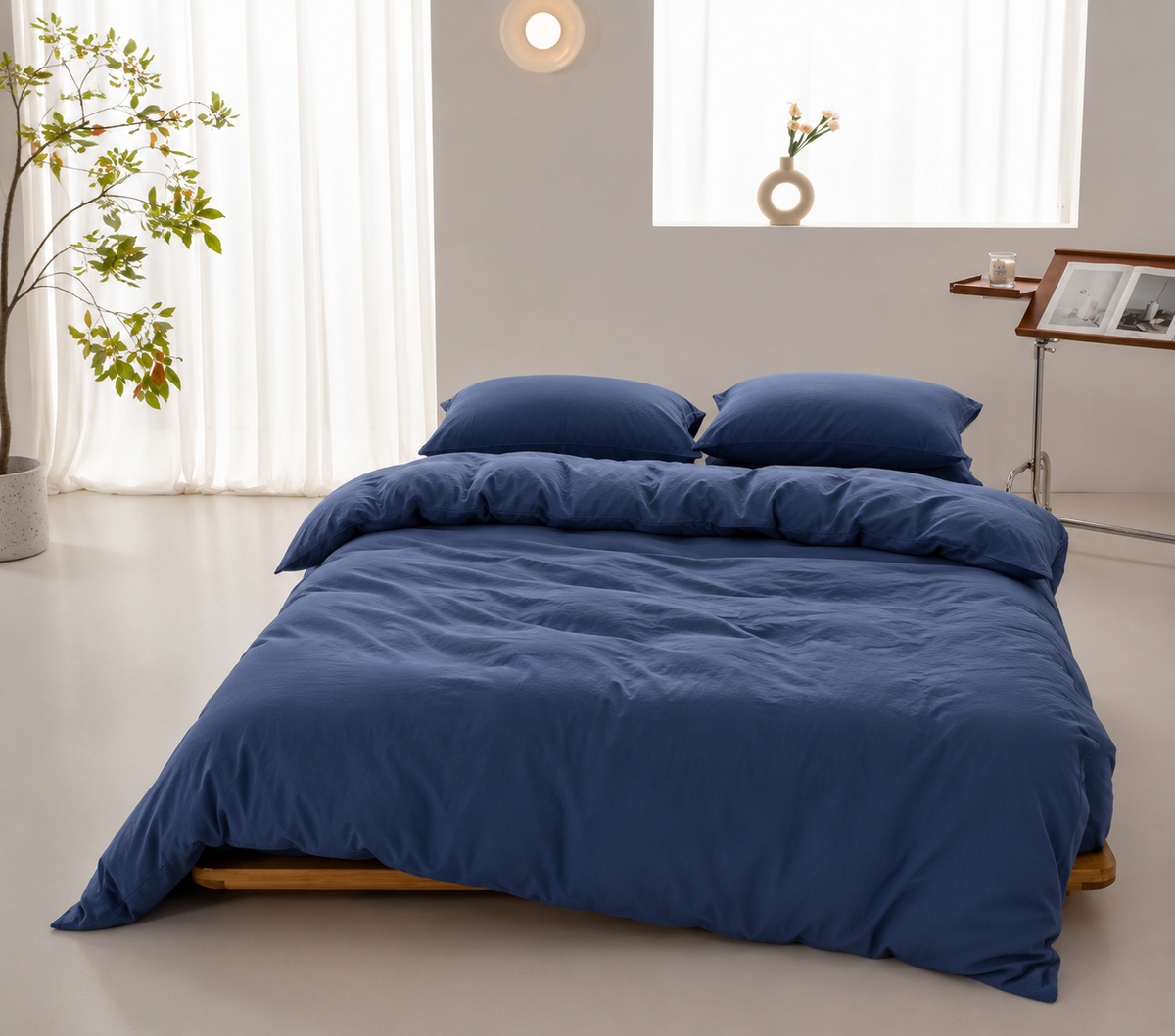 Housse de couette en coton Bleu Nuit – Atelier Somey