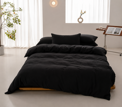 Housse de couette en coton Noir Éclipse – Atelier Somey