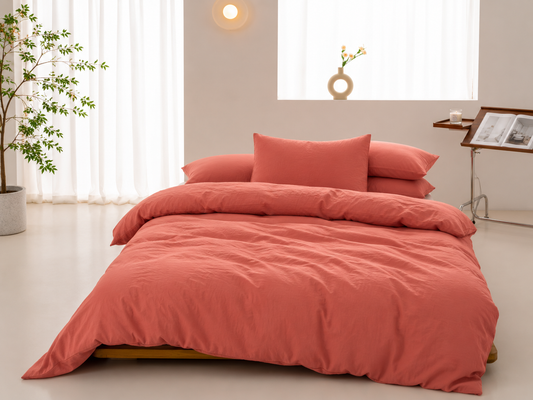 Housse de couette en coton - Terracotta