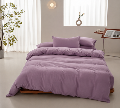 Housse de couette en coton Lilas Poudré – Atelier Somey