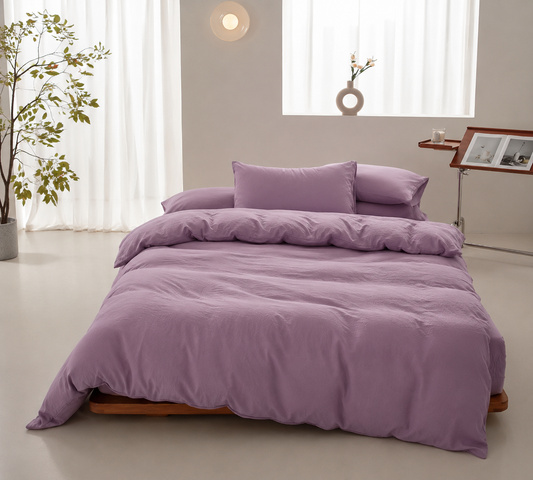 Housse de couette en coton - Lilas Poudré