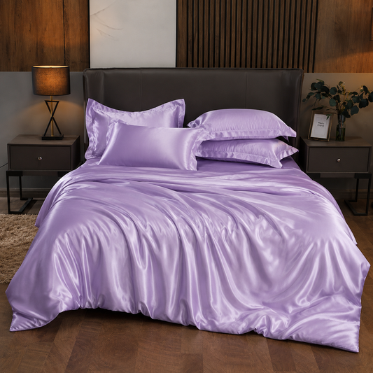 Parure de lit en satin - Lilas Améthyste