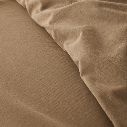 Parure de lit en coton fil froissé Café Crème – vue 2 – Atelier Somey