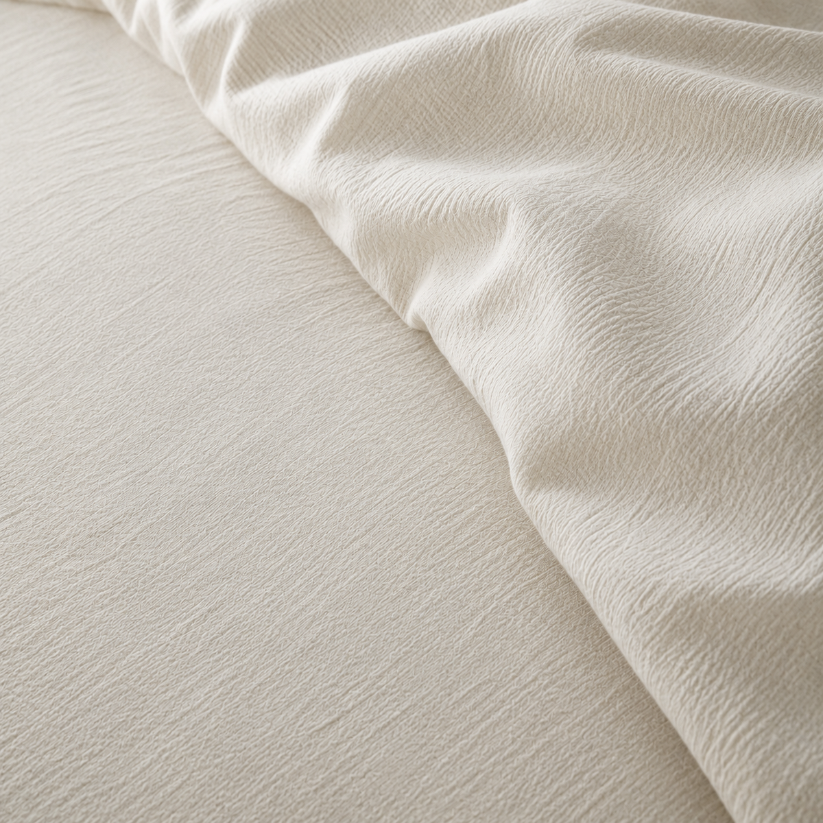 Parure de lit en coton fil froissé Craie – vue 2 – Atelier Somey
