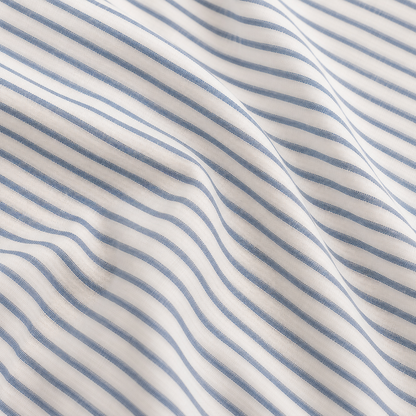 Parure de lit en coton Marinière Océan – vue 2 – Atelier Somey
