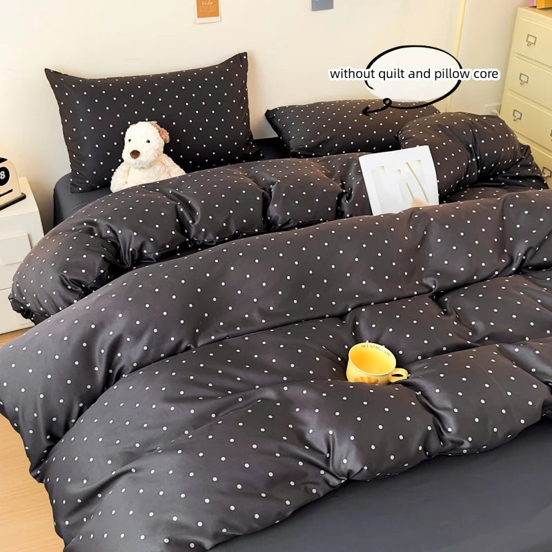 Kit Housse de couette + Taie a point NOIR