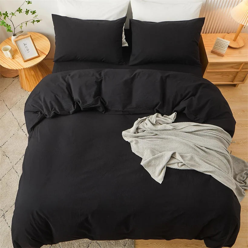 Housse de Couette en Coton Noir