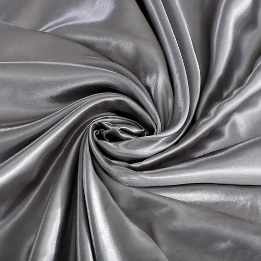 Housse de Couette en Satin Gris foncé + Kit coussin