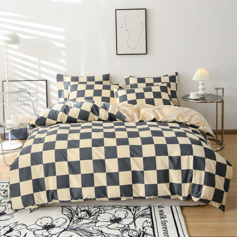 Kit Housse de couette + Taie DAMIER