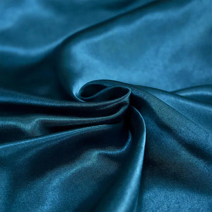 Housse de Couette en Satin Bleu Marine