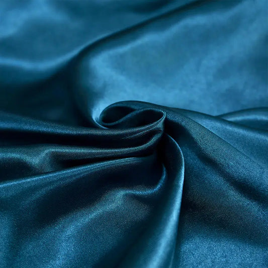Housse de Couette en Satin Bleu Marine