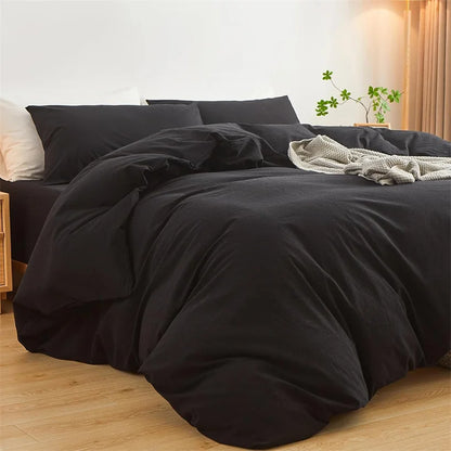 Housse de Couette en Coton Noir