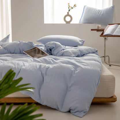 Housse de Couette en Coton bleue