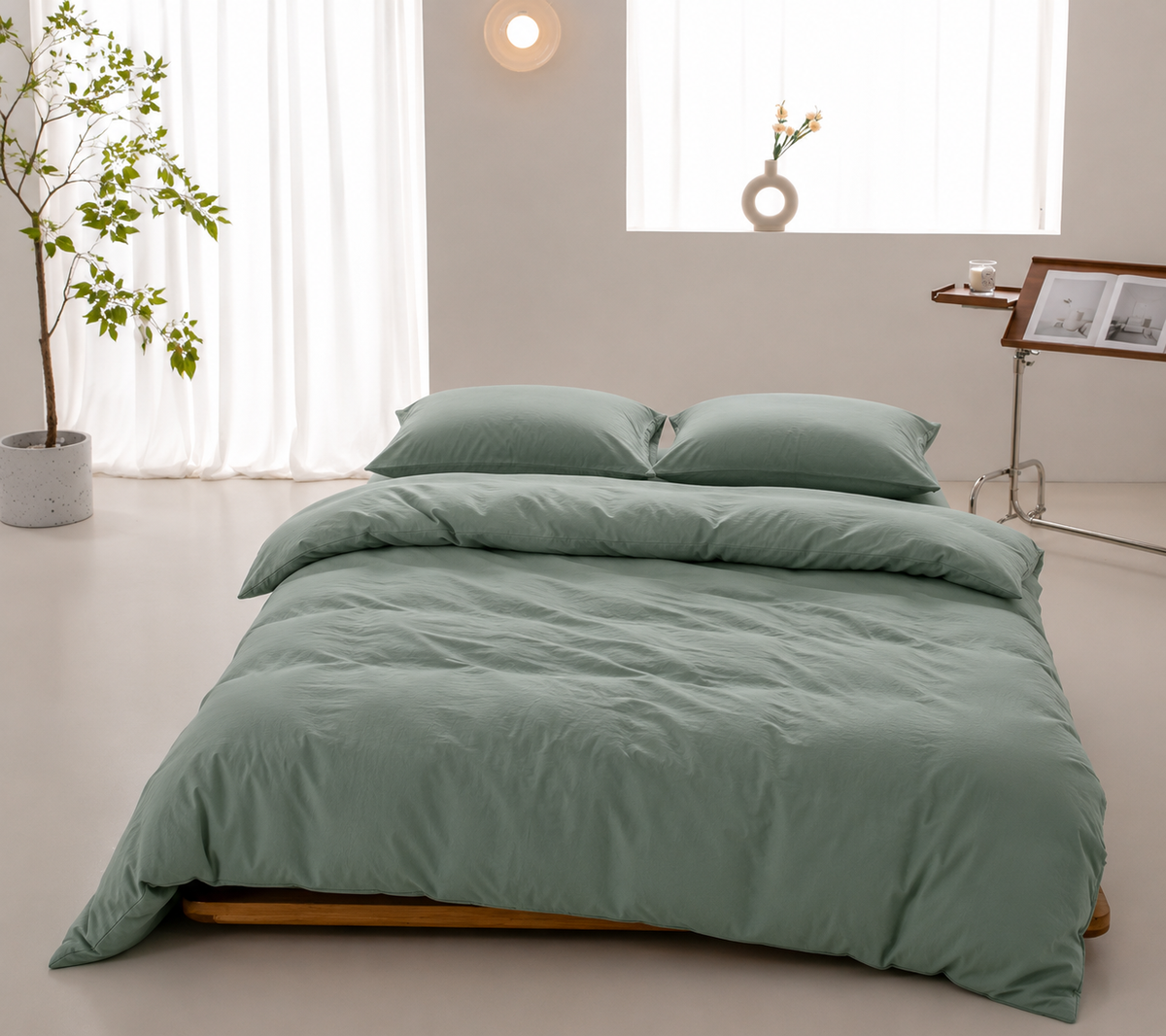 Housse de couette en coton Matcha Latte – Atelier Somey