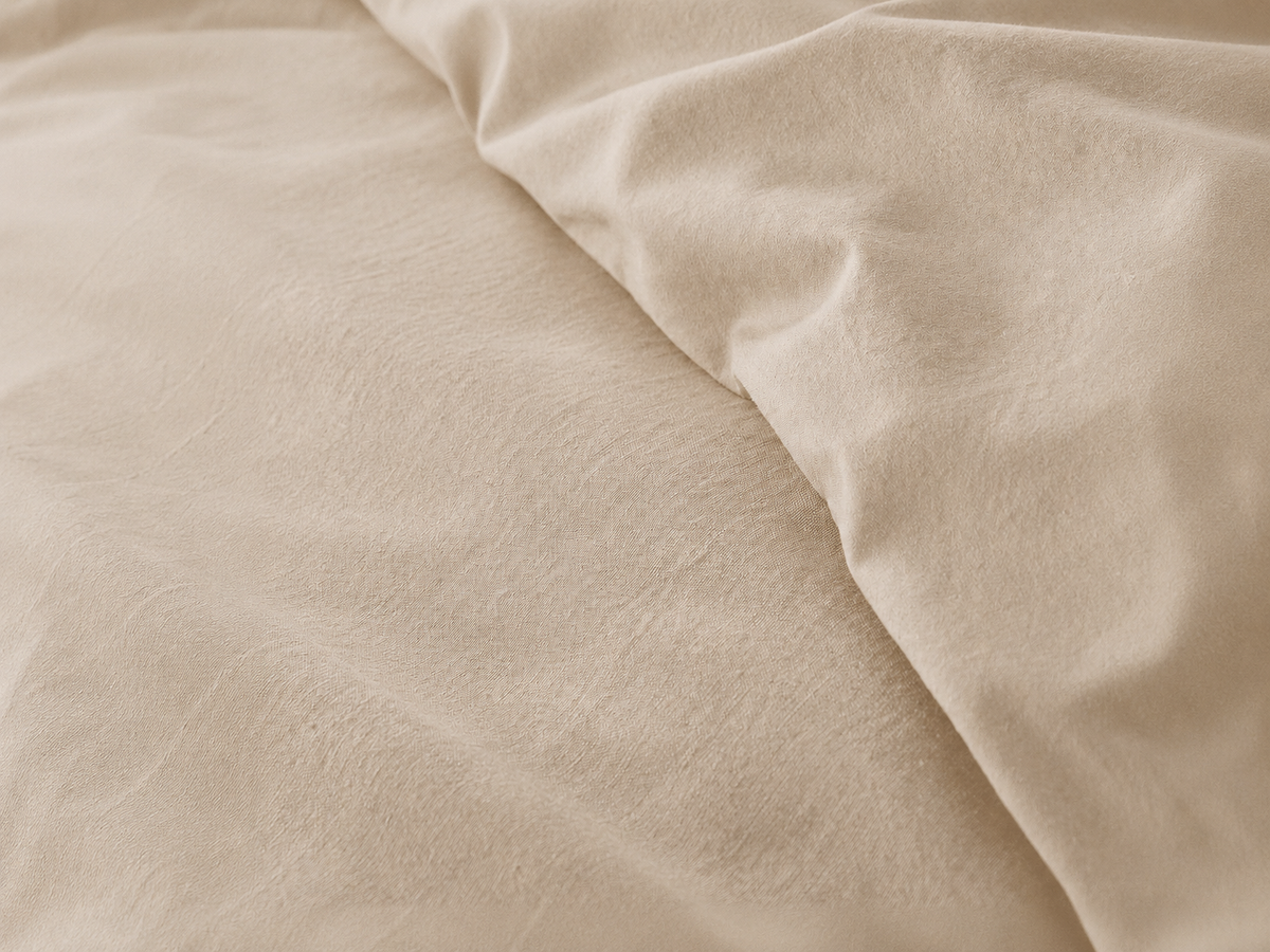 Parure de lit en coton fil froissé Avoine – vue 2 – Atelier Somey